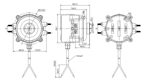 EC节能电机M12外形尺寸图